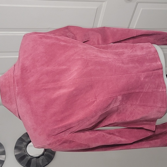 Ideology Pink Rose Leather Blazer Jacket One Button Closure Large - Picture 6 of 12